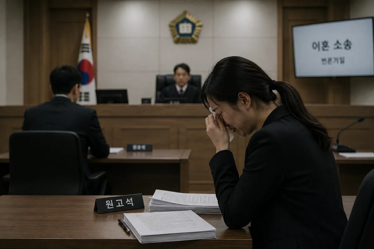 남양주 재판이혼 유책 배우자|이혼 소송 변론기일 법정에서 눈물을 흘리는 원고